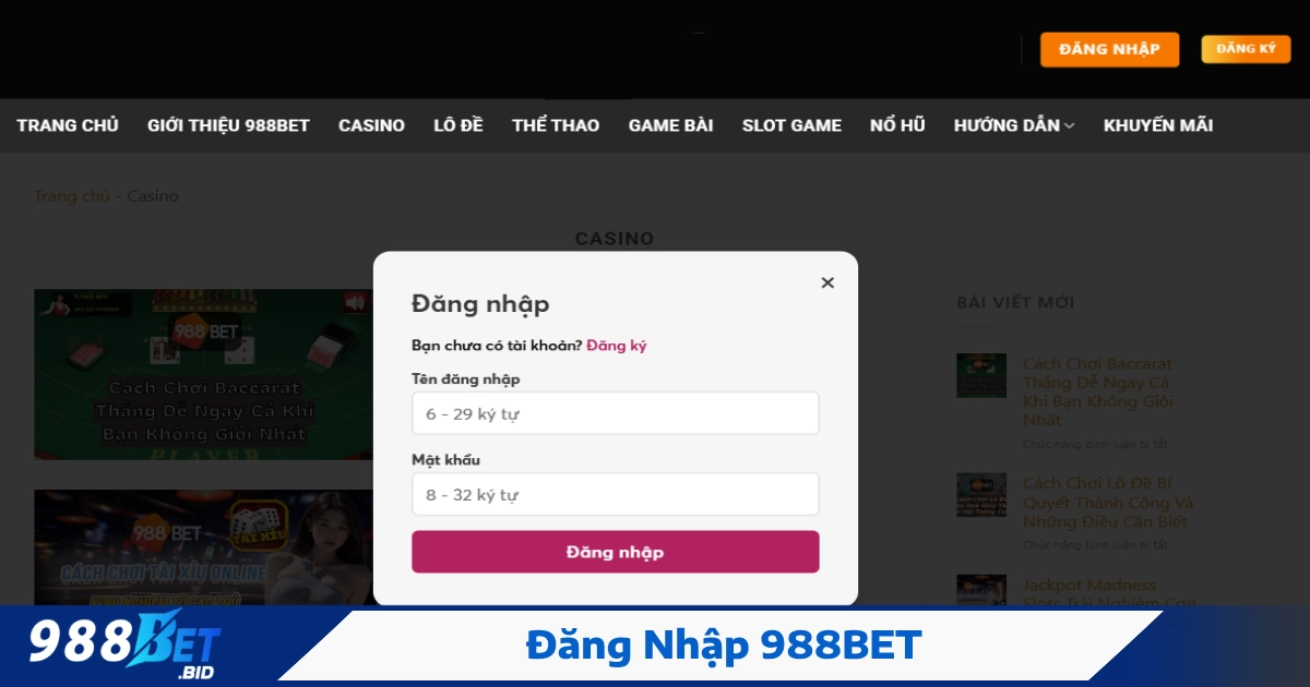 Đăng Nhập 988BET – Truy Cập Dễ Dàng Và Cá Cược Liền Tay 3 Giải Quyết Lỗi Khi Không Đăng Nhập Được